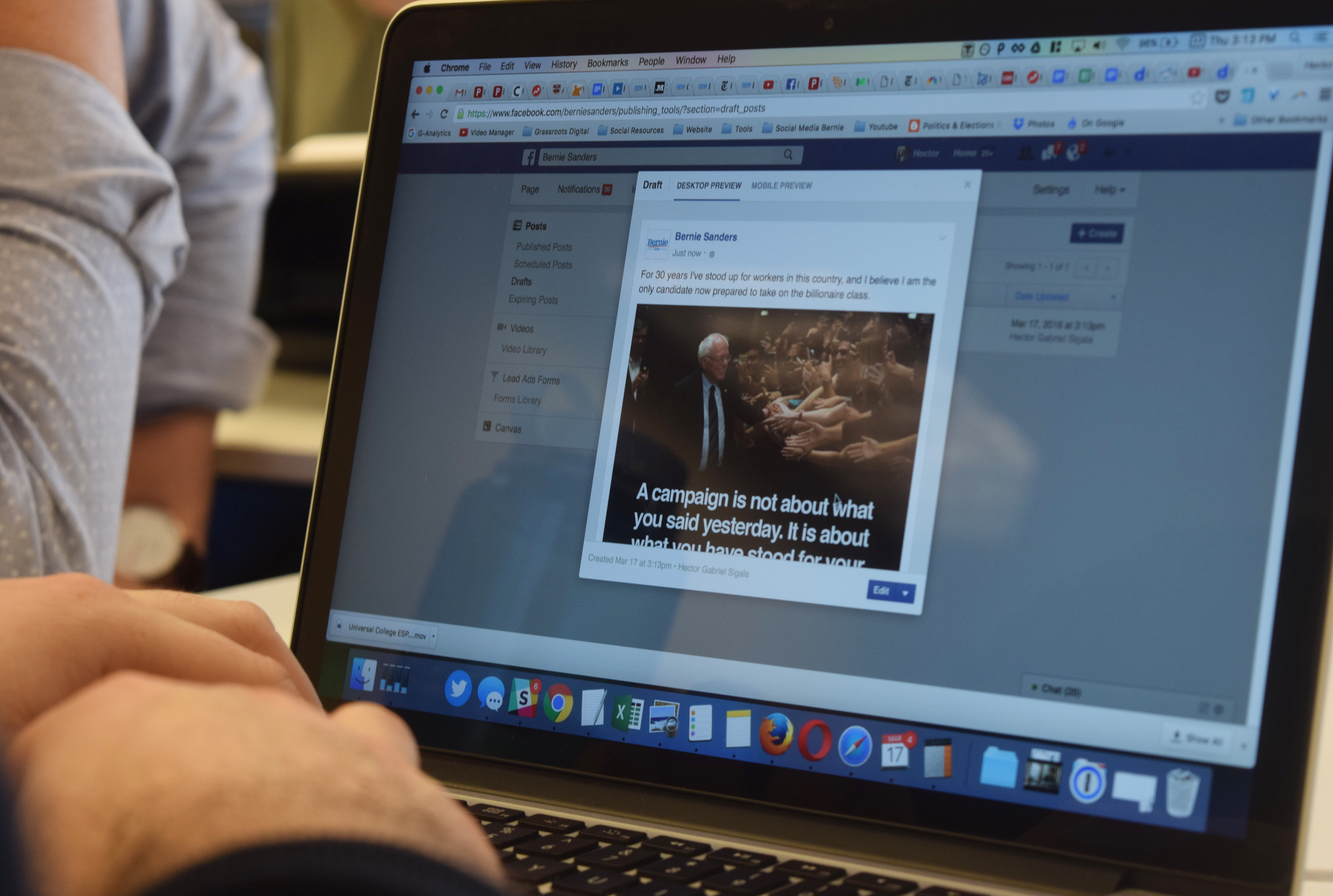 What is the tone of the 2016 presidential campaign on Facebook?