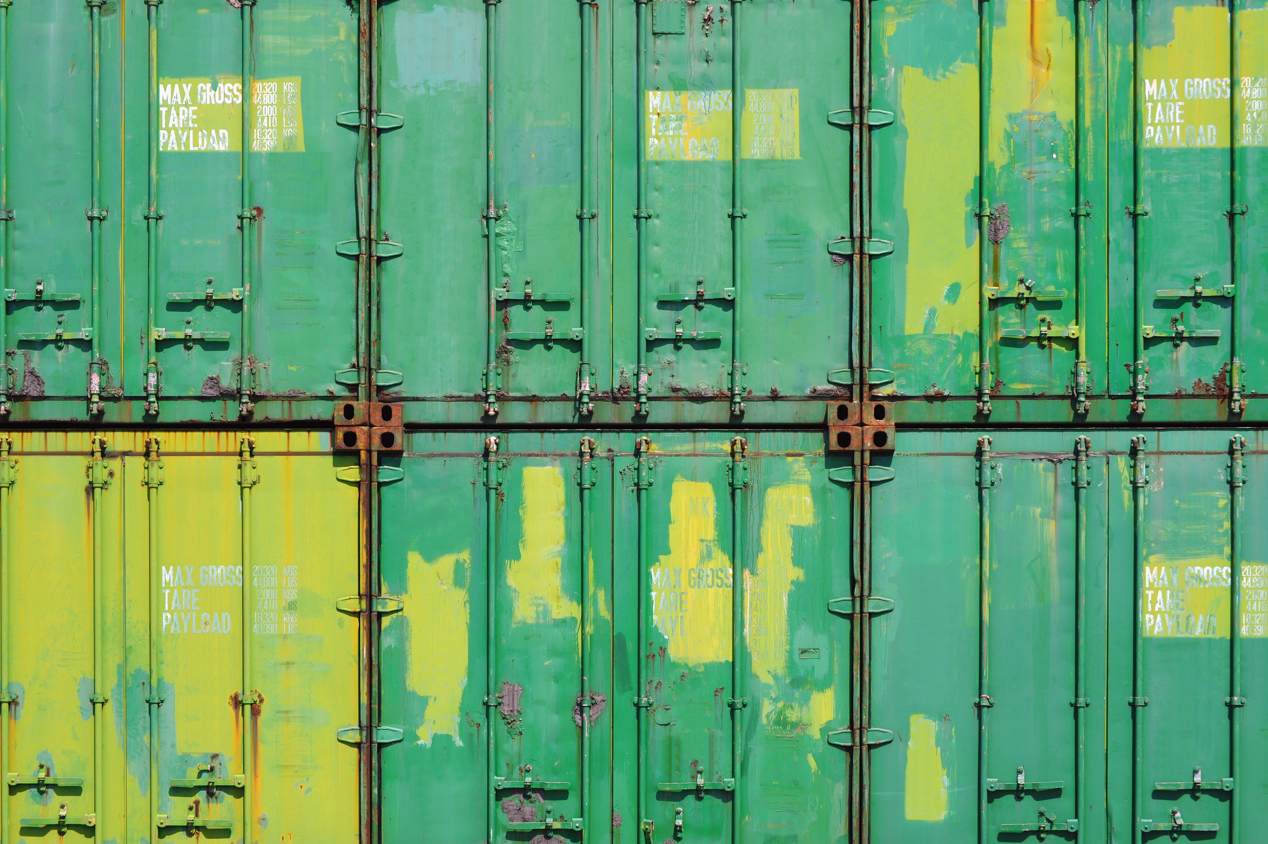 Green shipping containers