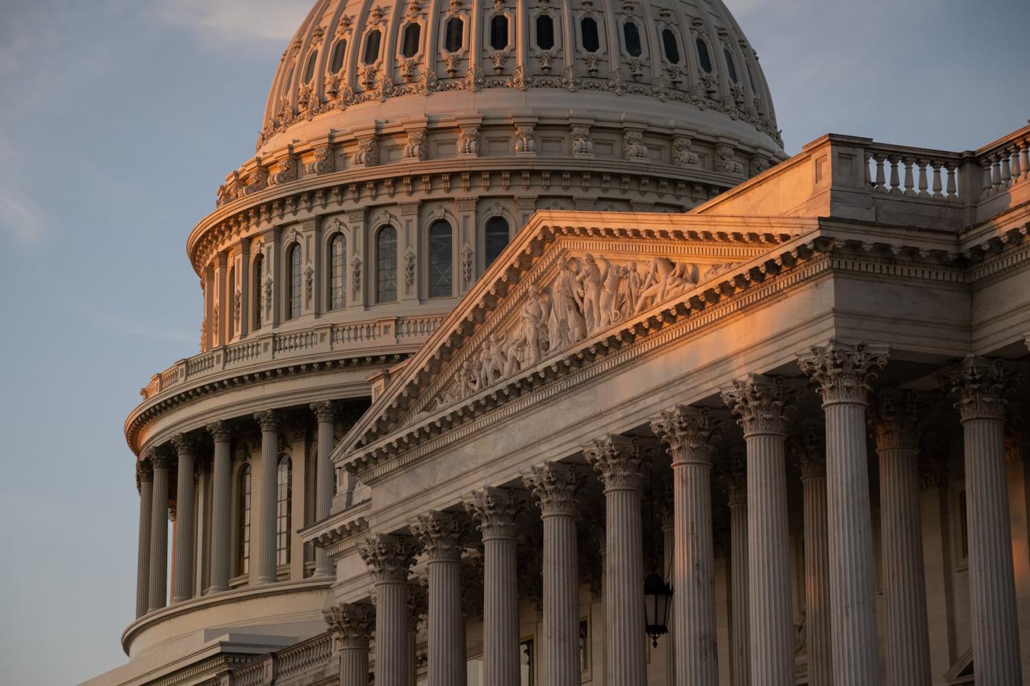 A general view of the U.S. Capitol Building at dawn, in Washington, D.C., on Wednesday, November 2, 2022. (Graeme Sloan/Sipa USA)