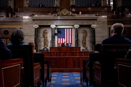 U.S. President Joe Biden delivers the State of the Union address to a joint session of Congress at the U.S. Capitol in Washington, DC, U.S, March 1, 2022. Saul Loeb/Pool via REUTERS