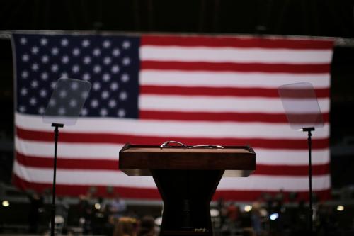 empty presidential podium