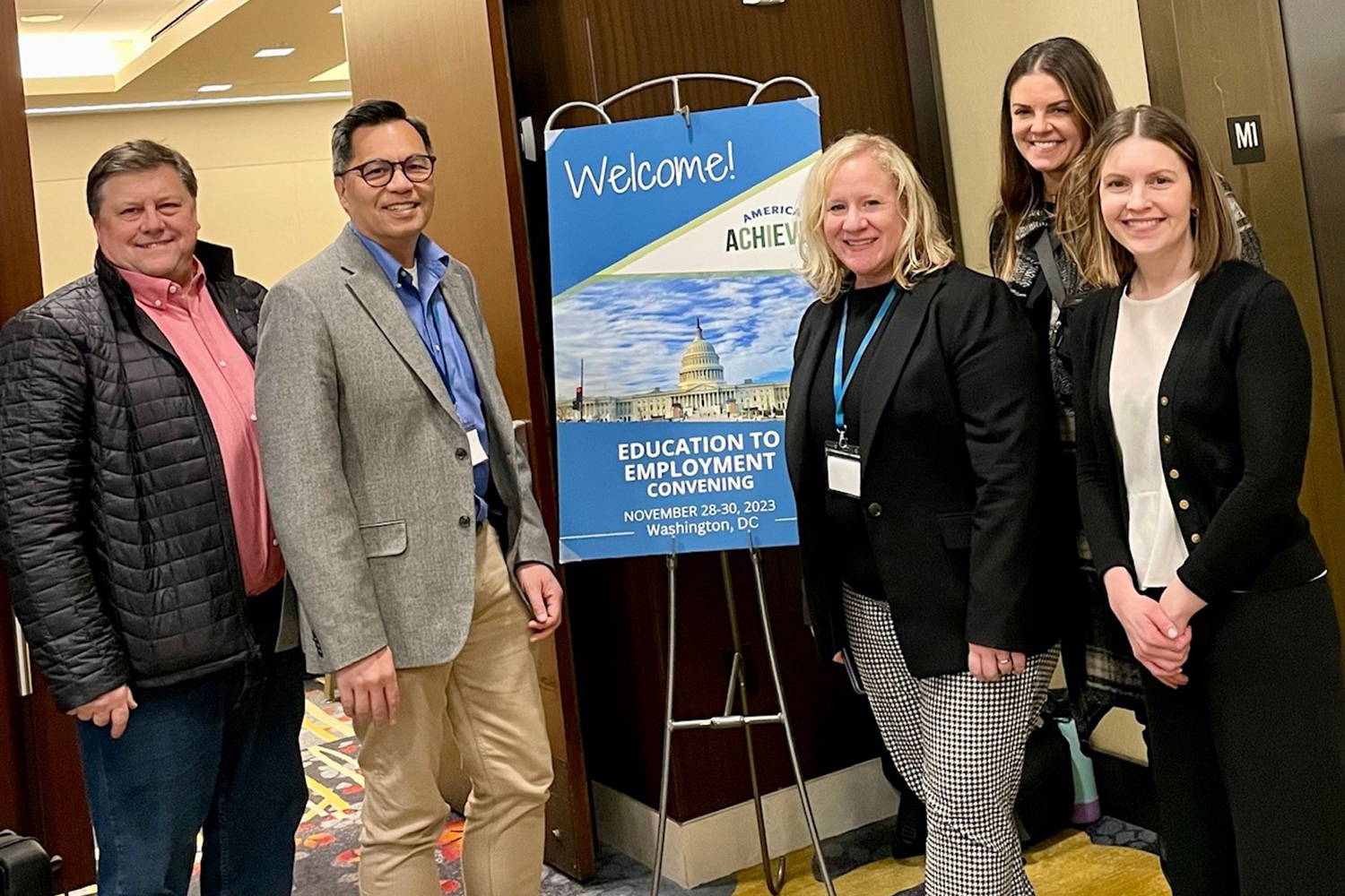 Representatives from GEM Central and the Talent Transformation pillar traveled to Washington D.C. in November 2023 for the America Achieves Education to Employment (E2E) intensive.