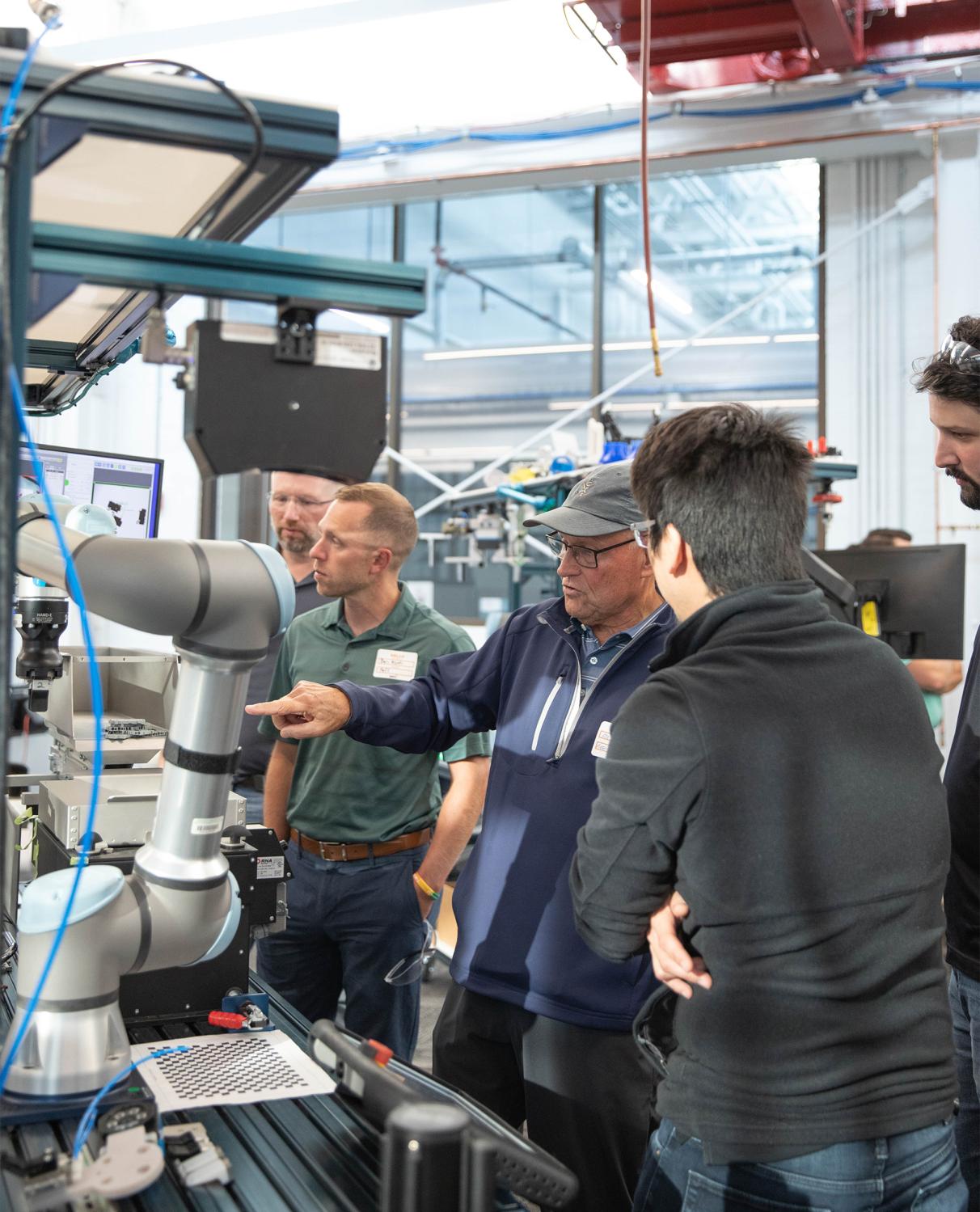 As part of Buffalo Manufacturing Works “Shift 2.0” program, representatives from a small and medium sized manufacturers (SMMs) tour the new automation lab to explore ways collaborative robots (“co-bots”) can be used to support their business growth.