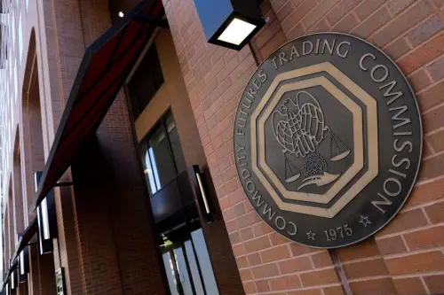 Signage is seen outside of the US Commodity Futures Trading Commission (CFTC) in Washington, D.C., U.S., August 30, 2020.