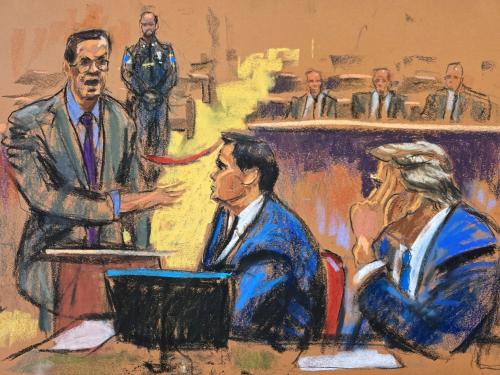 court room sketch Trump