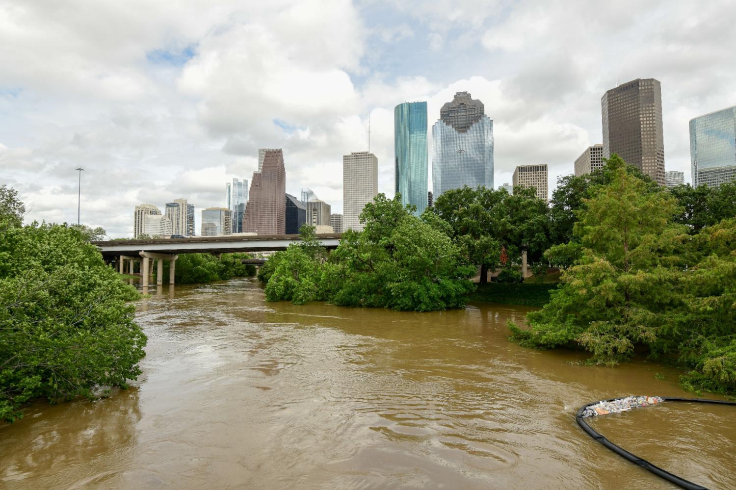 Buffalo Bayou Park Houston, flooded after Hurricane Beryl