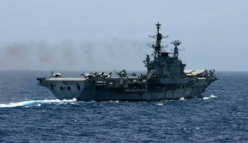 The Indian aircraft carrier "Viraat" sails during war games with the U.S., Japan, Australia and Singapore in the Bay of Bengal September 7, 2007.