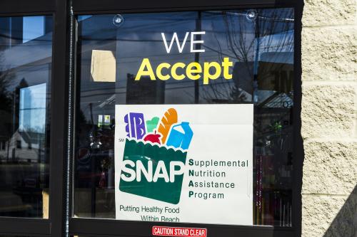 Muncie - Circa March 2017: A Sign at a Retailer - We Accept SNAP II