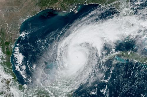 A satellite image shows Hurricane Milton progressing before its expected landfall in Florida, in the Gulf of Mexico October 8, 2024.