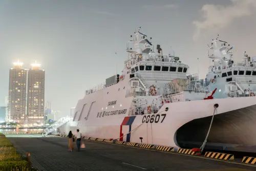 Militarized coastguard vessels are stationed in the port of Kaohsiung, Taiwan, on November 15, 2024. The ships are ready to defend Taiwan in the event of an aggression or invasion by China.